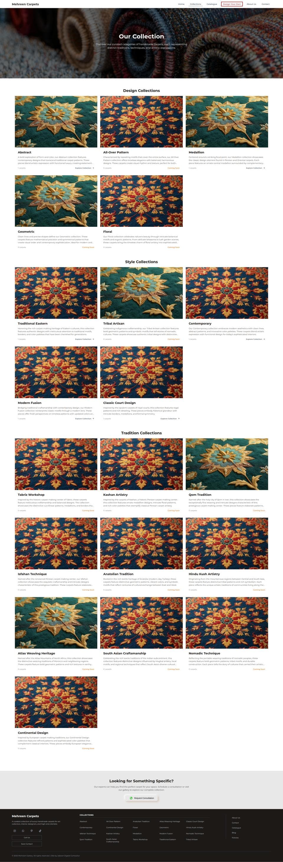 Gallery image 3 for Solo Full-Stack E-commerce Build for Mehreen Carpets